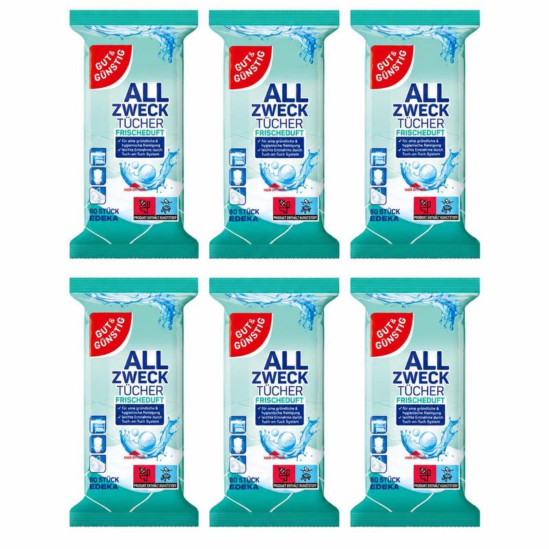 Image of Good & Affordable Multipurpose Wipes With | Of 80 Wipes Each | 480 Wet Cleaning Wipes | Resealable For