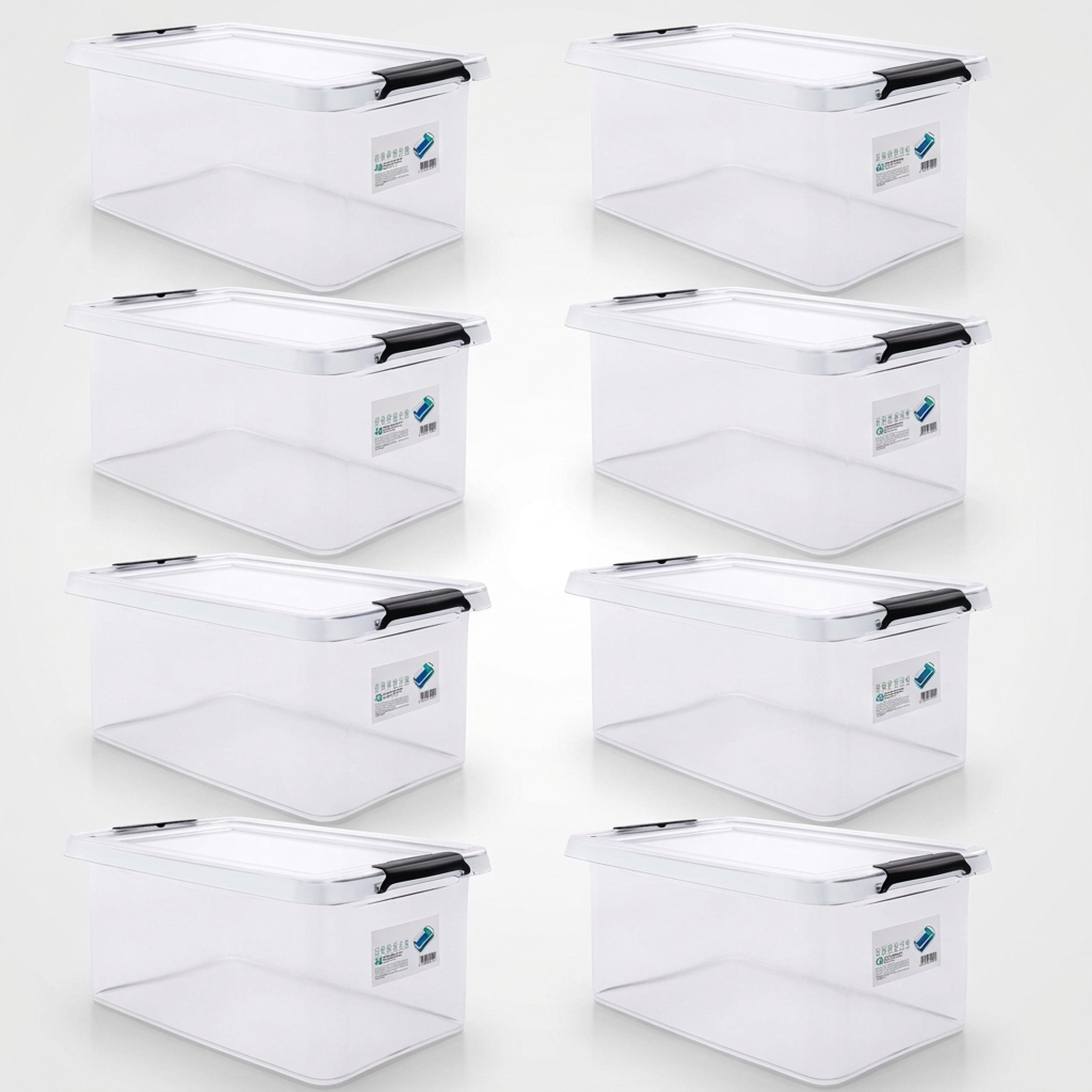 Image of Storage Box Set Of 8, 40l Each, With Lids