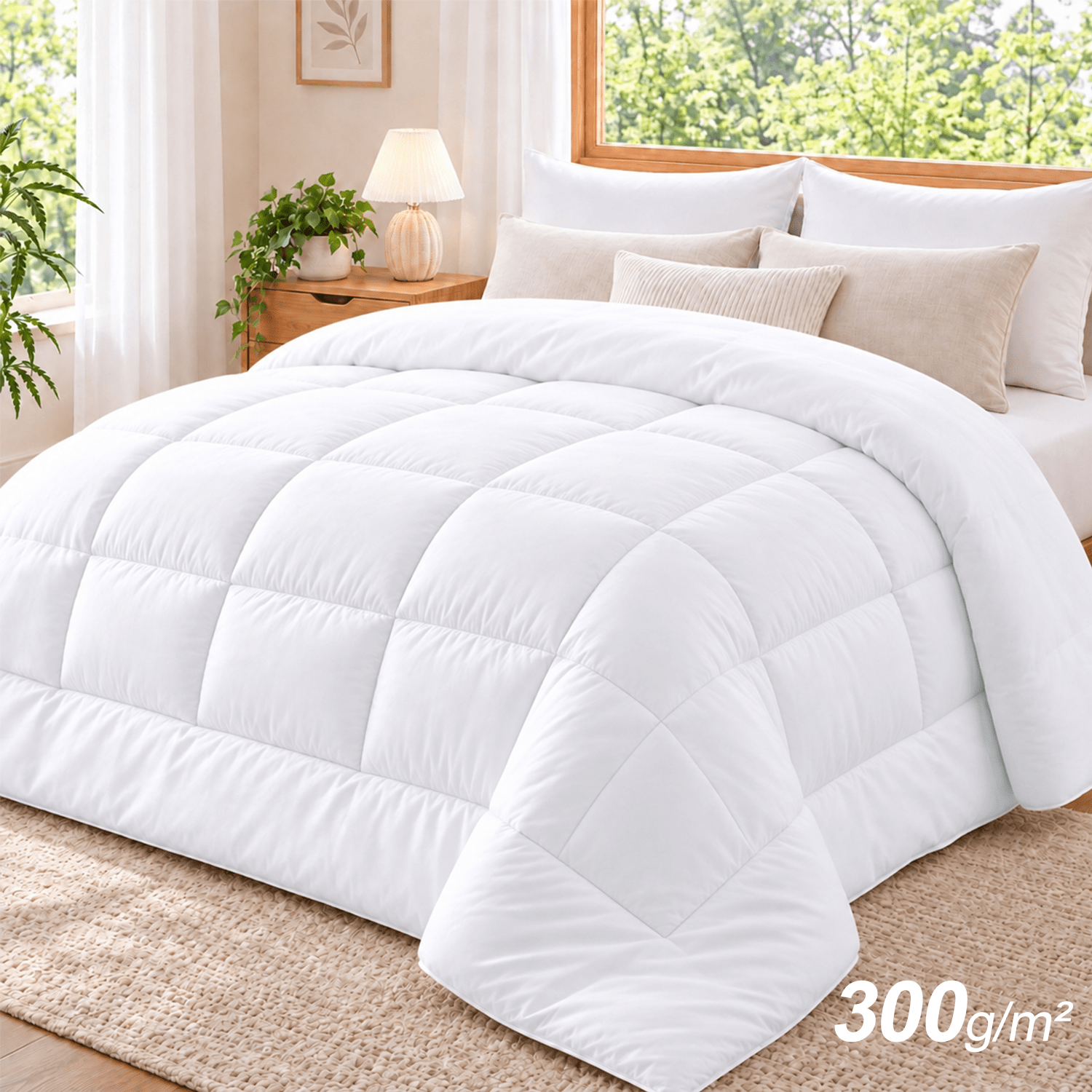 TEMU Edredón Nórdico de Fibra 300g/m² , Relleno de 100% Poliéster, , Confortable y Abrigado, Edredón para Otoño e Invierno, Cama 90/105/135/150/180,