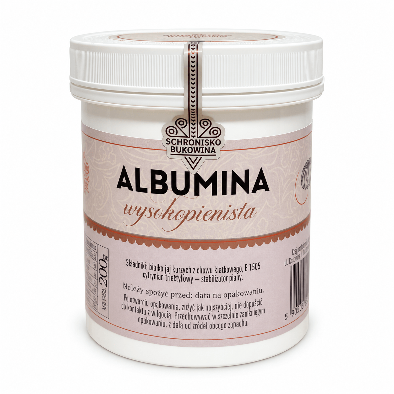 Image of Foaming Albumin 200g Shelter Bukovina, Protein Powder 200g, Albumin For Foam And Bakery Products, Protein For Desserts, Shelter Bukovina Protein, Powder For Baking, Albumin For Cakes And Creams