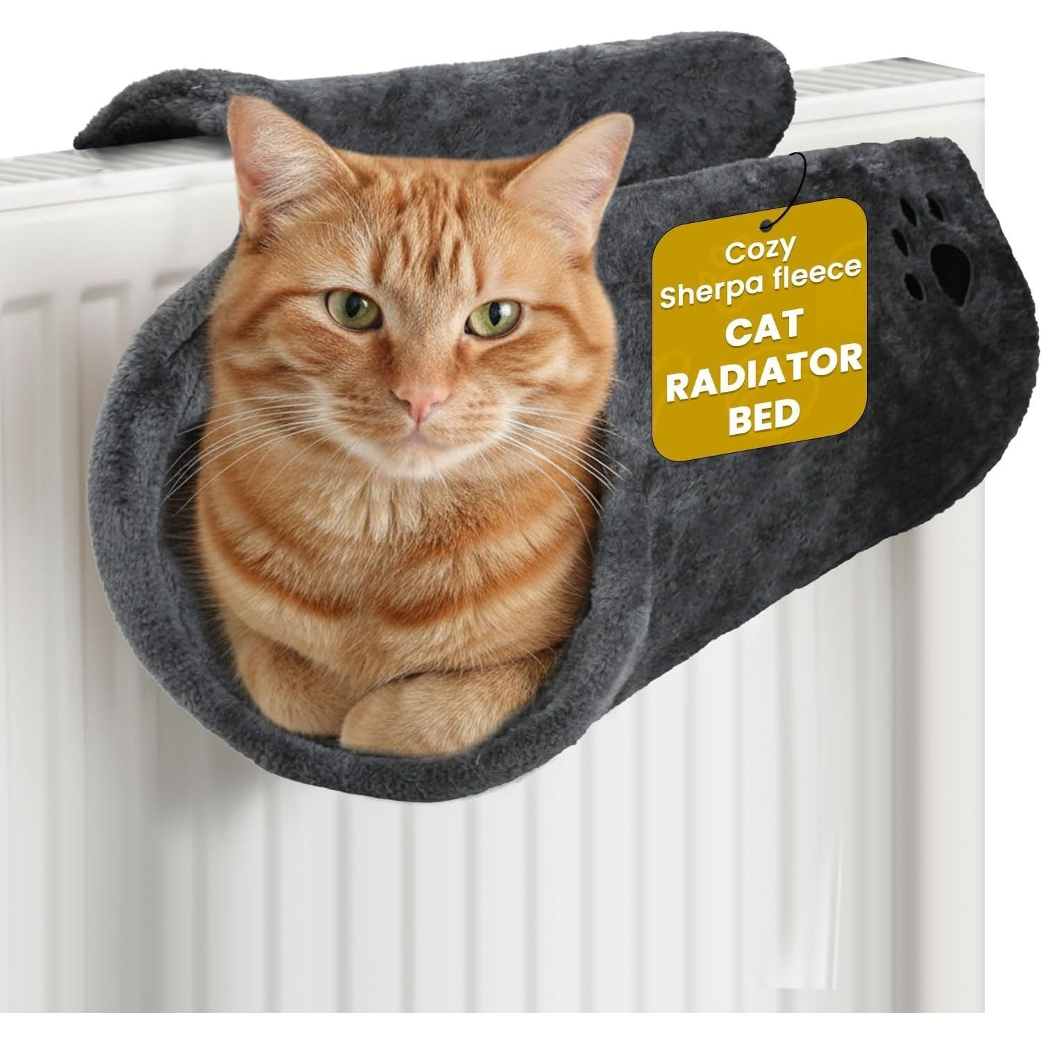TEMU Simply Cat Radiator Bed - 44x26x38cm Super Soft Faux Fur Cat Hammock For Indoor Cats - Radiator Kitten Beds With Strong Metal Frame, Washable