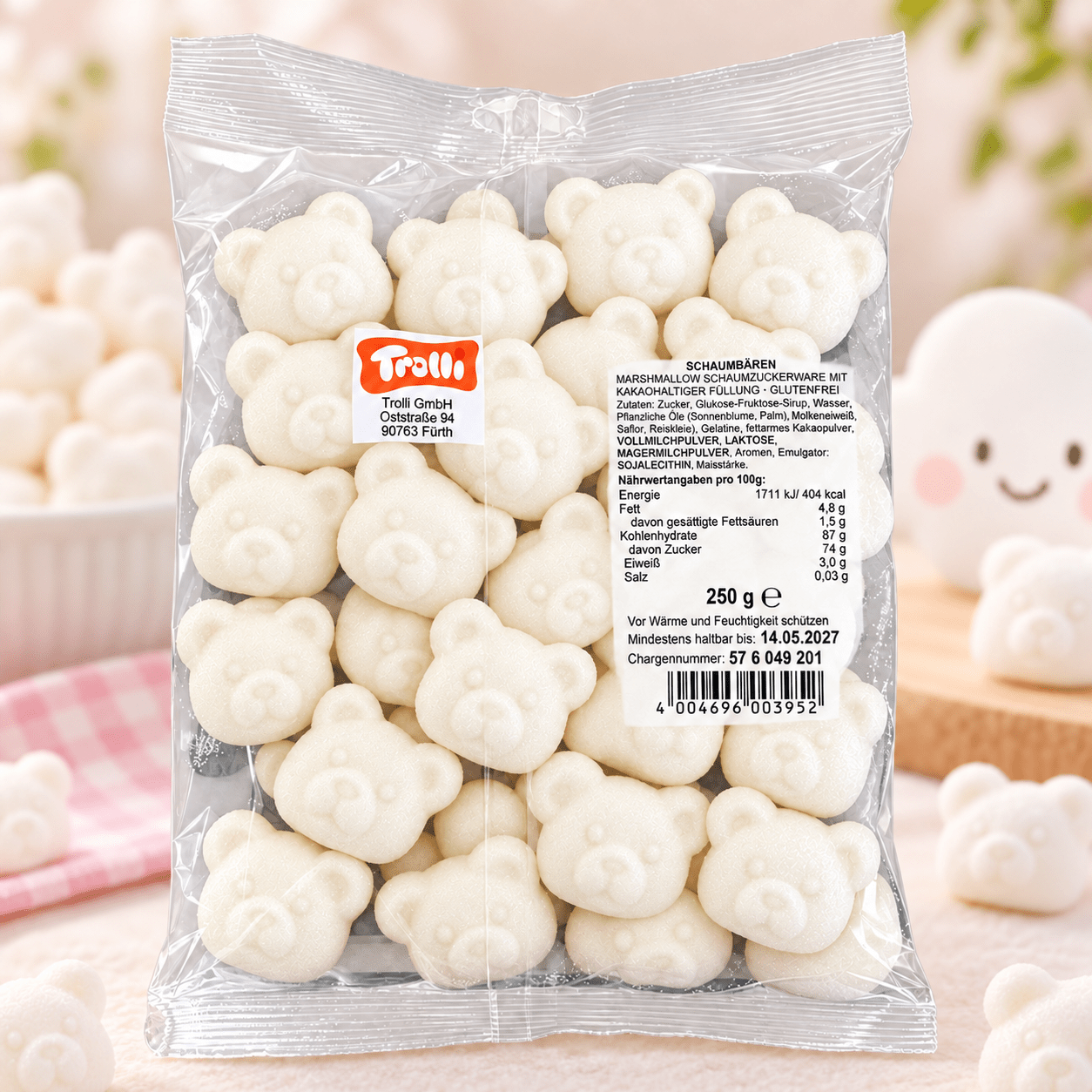 Image of Trolli Foam Bears With 10% Cocoa Filling, 250g