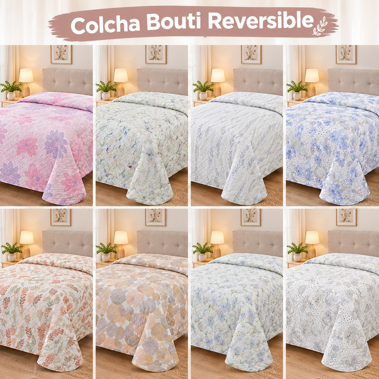 TEMU Colcha Reversible de Microfibra – Edredón con Acolchado , Transpirable para Todo el Año, Diseño Moderno en Relieve, Todas las Medidas de Cama