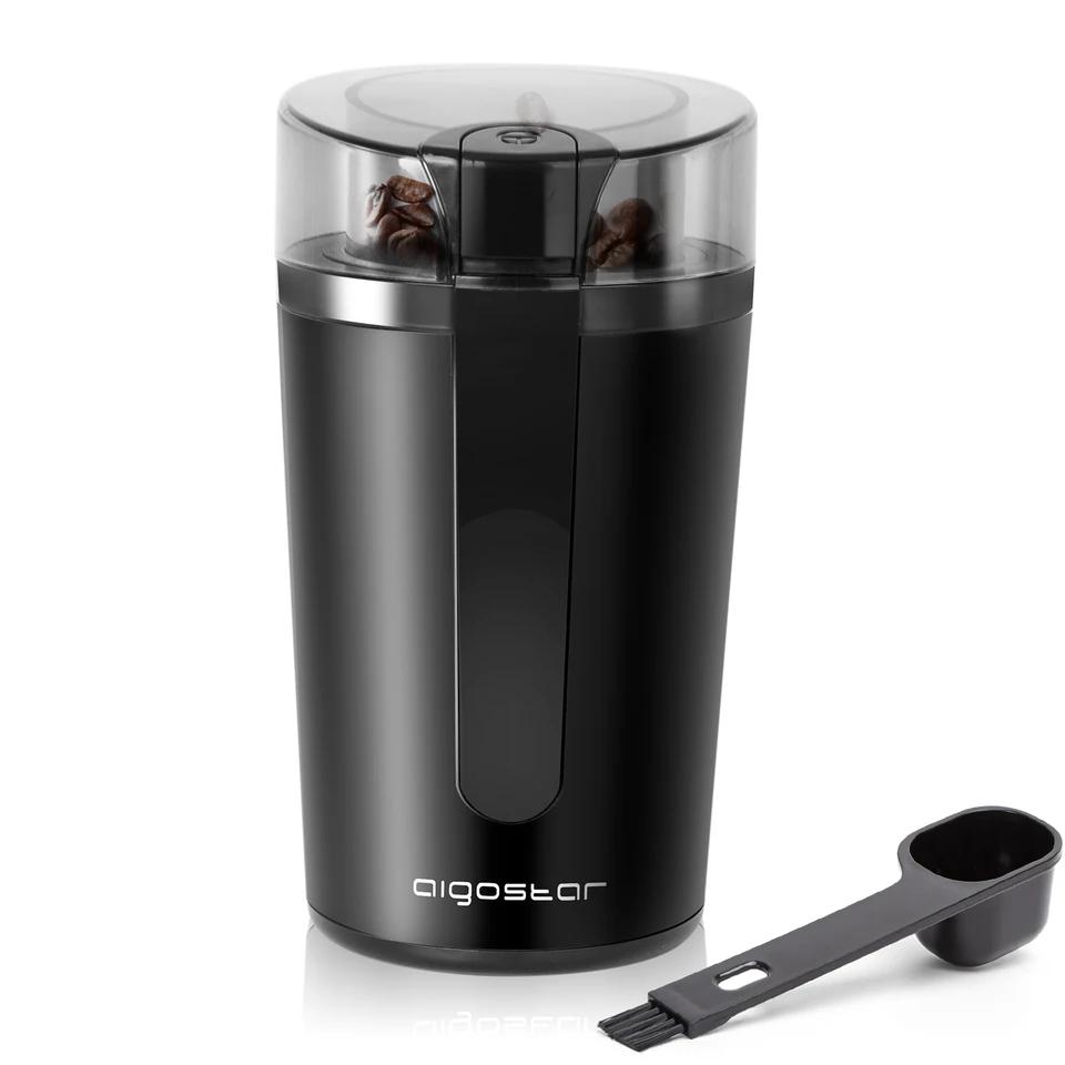 TEMU AIGOSTAR Molinillo de Café Eléctrico, Capacidad 60gr, Cepillo para Limpieza, Cuchillas Acero Inoxidable (200W).