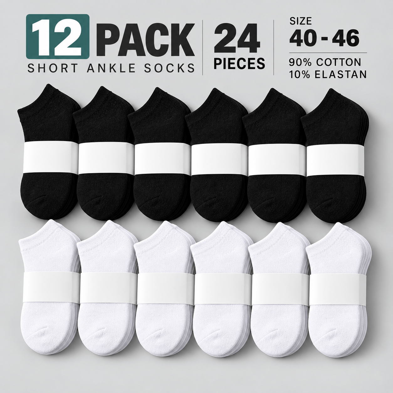 TEMU Set Of 12 Pairs Of Men's Socks – 24 Pieces, Comfortable And Soft Socks For Daily Use, Comfortable , Sports, And Leisure – Convenient Multipack