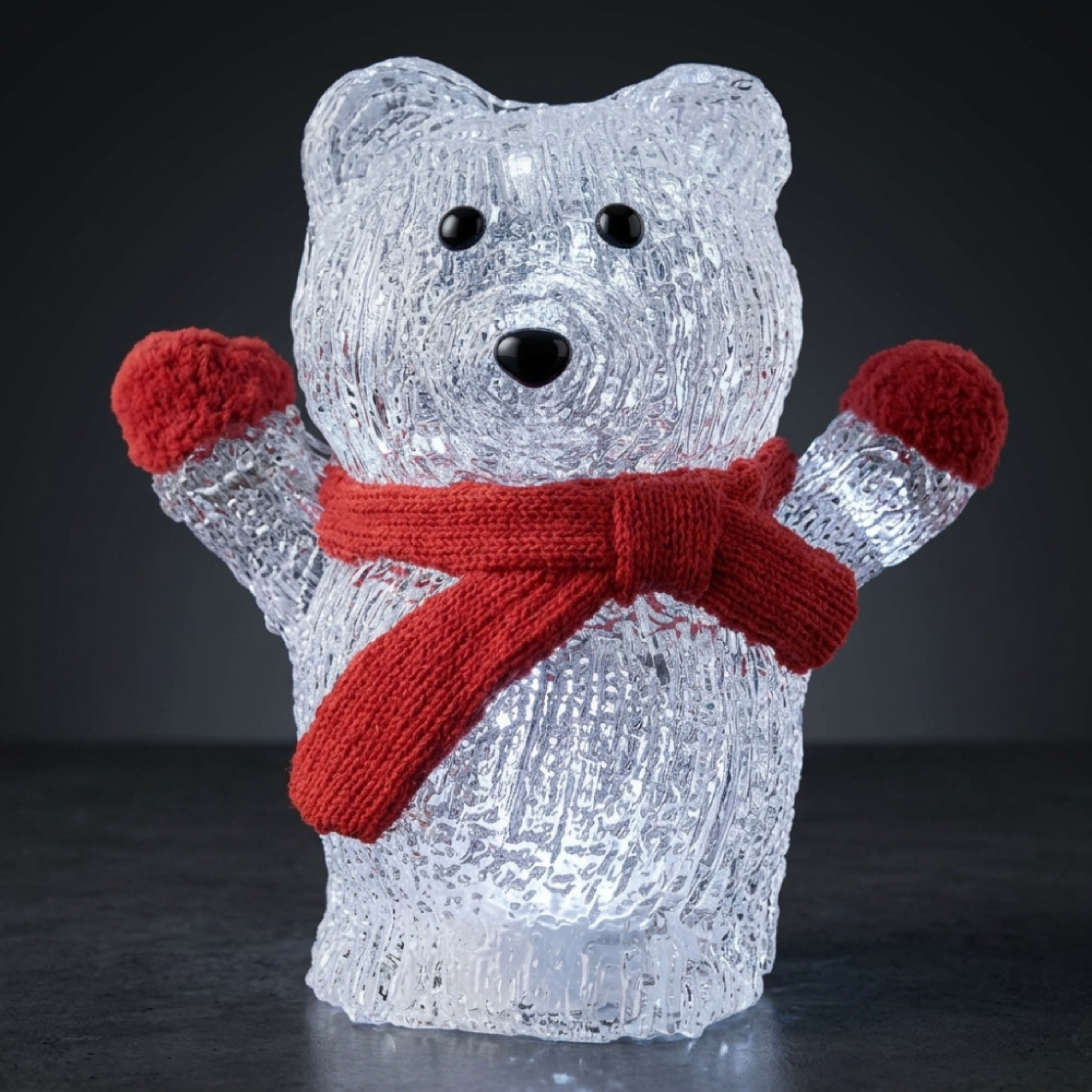 Image of Christmas Led Acrylic Figure Polar Bear Indoor 18.5cm Christmas Battery Operated Decoration Indoor Christmas Figures Christmas Lighting Cold White