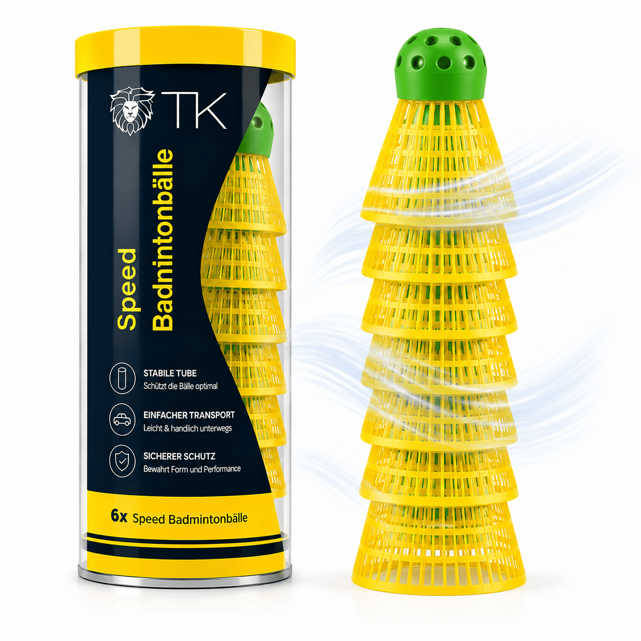 Image of 5x Speedbadminton Shuttlecocks Yellow - Badminton Shuttlecocks