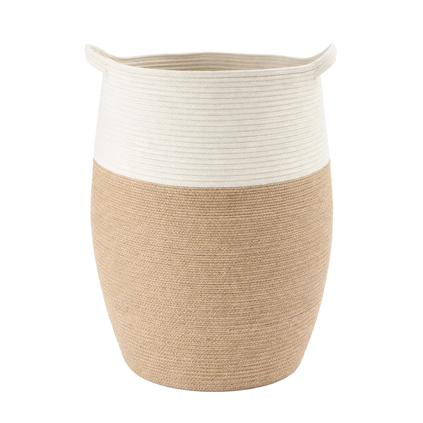 Image of Spacious Laundry Basket (65 X 45 X 35 Cm) | Tall Wicker Laundry Basket (105 L), , Elegant Curved Design, Shelf Basket
