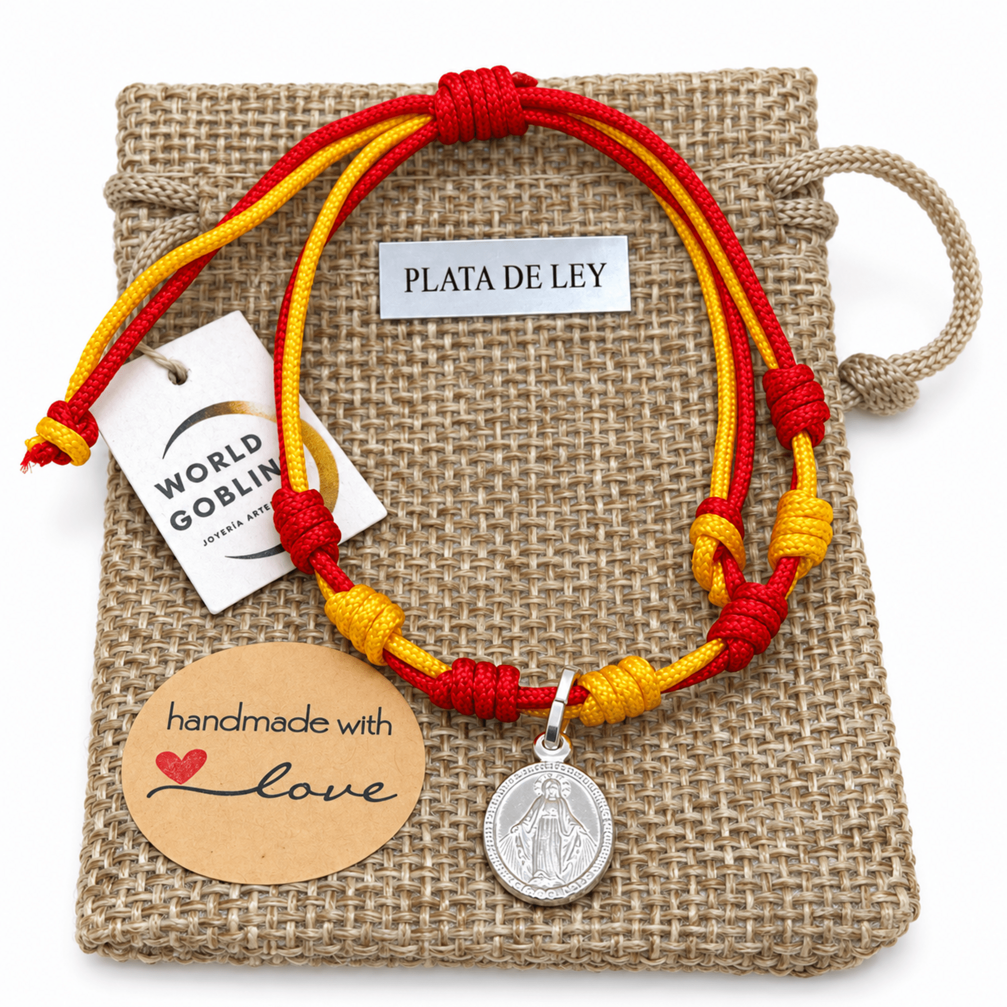 TEMU WORLD Pulsera 7 Nudos de España Virgen Plata 925