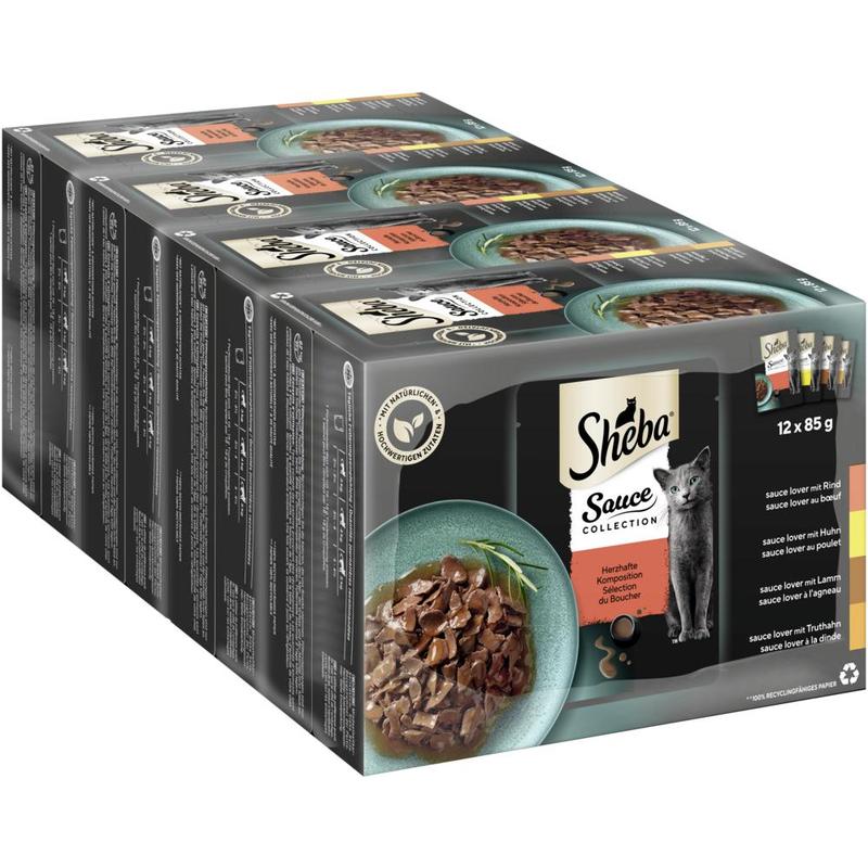 Image of Sheba® Pouch Multipack Sauce Collection Hearty Composition 4 X 12 X 85g