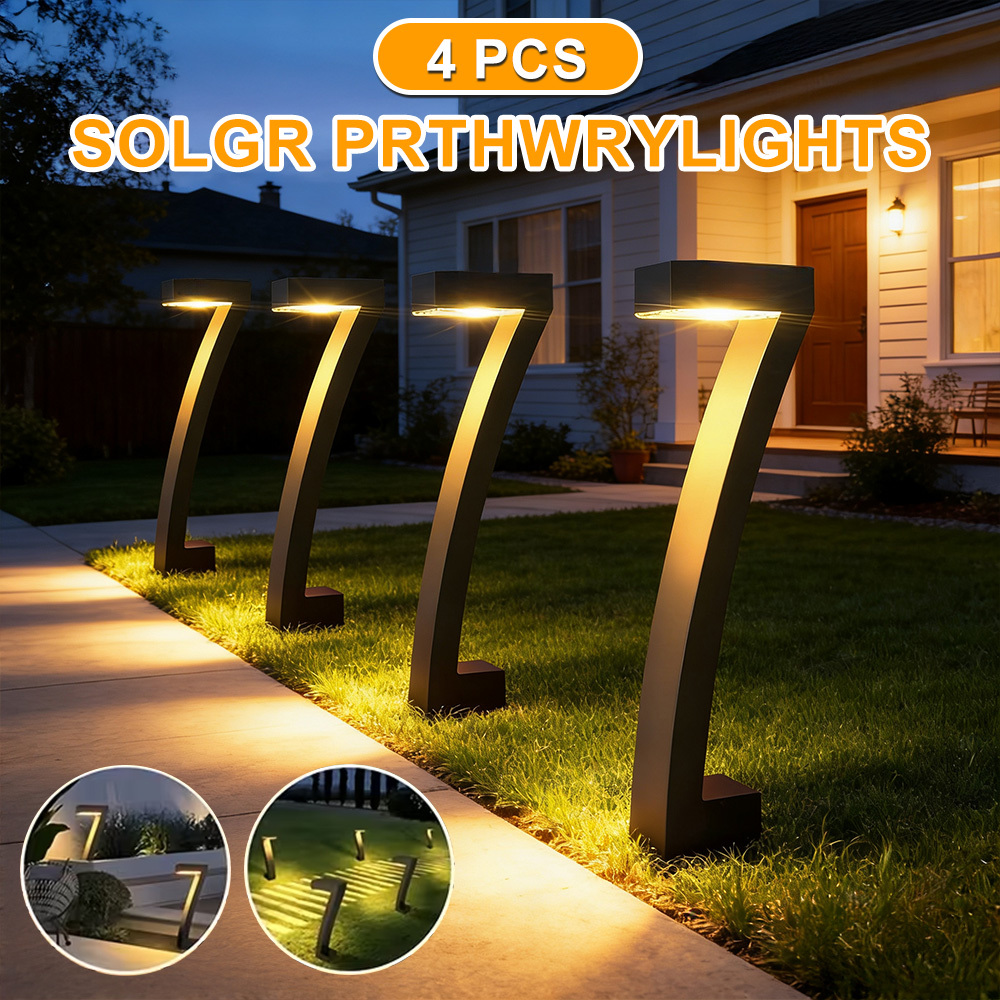 TEMU Solar Lights Outdoor Pathway Lights, 4 Pack Upgraded Bright Led Outdoor Solar Light For Outside, Solar Garden Light For Yard, Driveway, Walkway,