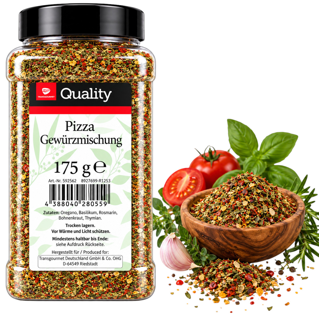 Image of Tgq Pizza Spice Mix 175 G Can - Aromatic Herb Blend For Pizza, Pasta & Tomato Sauce