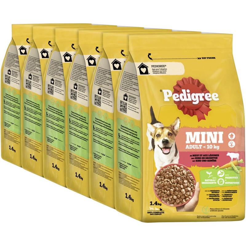 Image of Pedigree® Bag Adult <10kg With Beef And Vegetables 6 X 1.4kg