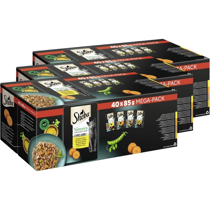 TEMU SHEBA® Portionsbeutel Mega-' in Gelee Geflügel 3 x 40 x 85g