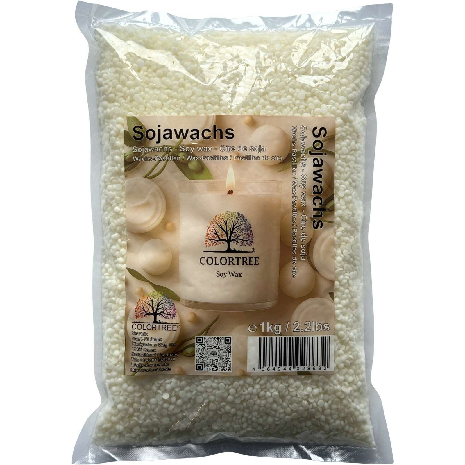 Image of Colortree Soy Wax 1 Kg, 100% Plant-based Vegan Wax Pellets For Candle Pouring, Scented Candles, And Jar Candles