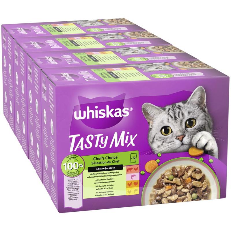 Image of Whiskas Pouch Multipack Mix In Sauce 4 X 12 X 85g