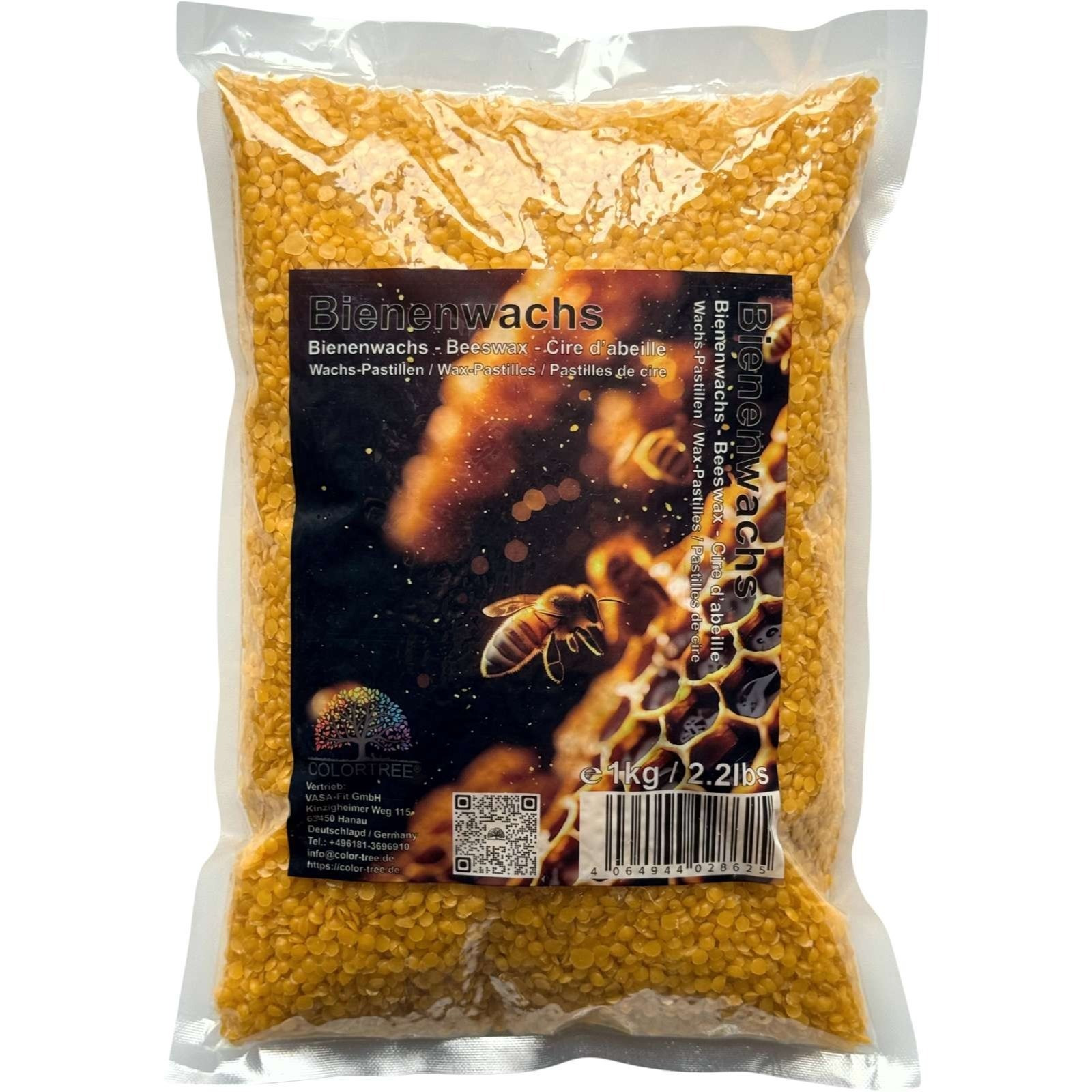 TEMU COLORTREE Bienenwachs 1 kg, gelbe natürliche Wachspastillen mit Honigduft zum Kerzengießen