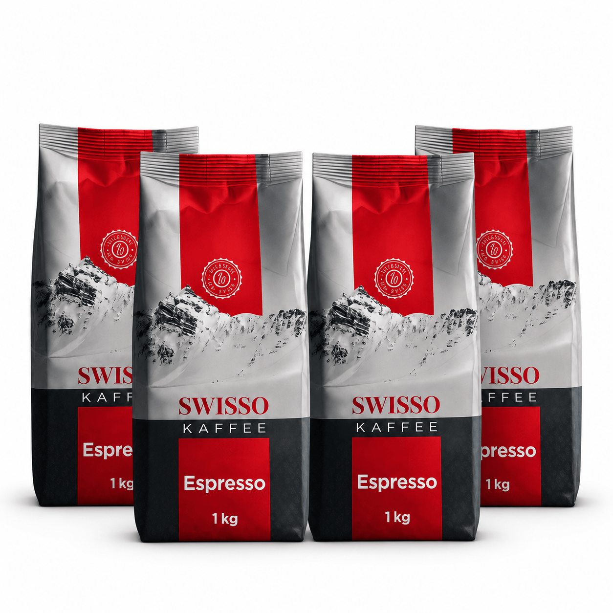 Image of Swisso 100% Arabica Coffee Beans 4 Kg (4 × 1 Kg), Freshly Roasted Whole Beans For Espresso, Fully Automatic Coffee Machines And Coffee Makers