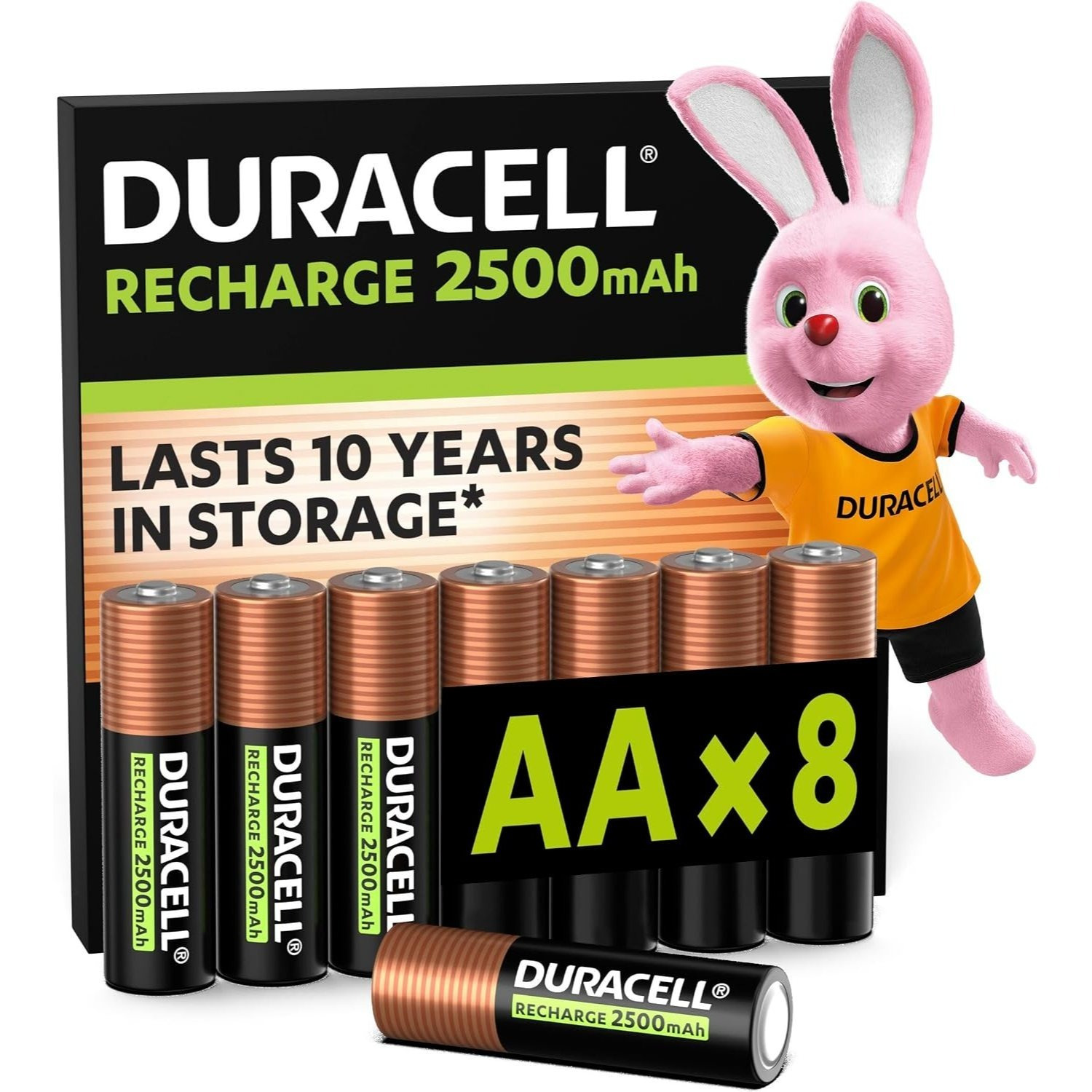 TEMU Duracell Rechargeable Aa Batteries 2500mah Nimh 1.2v, Pack Of 8, Pre-charged Rechargeable Batteries