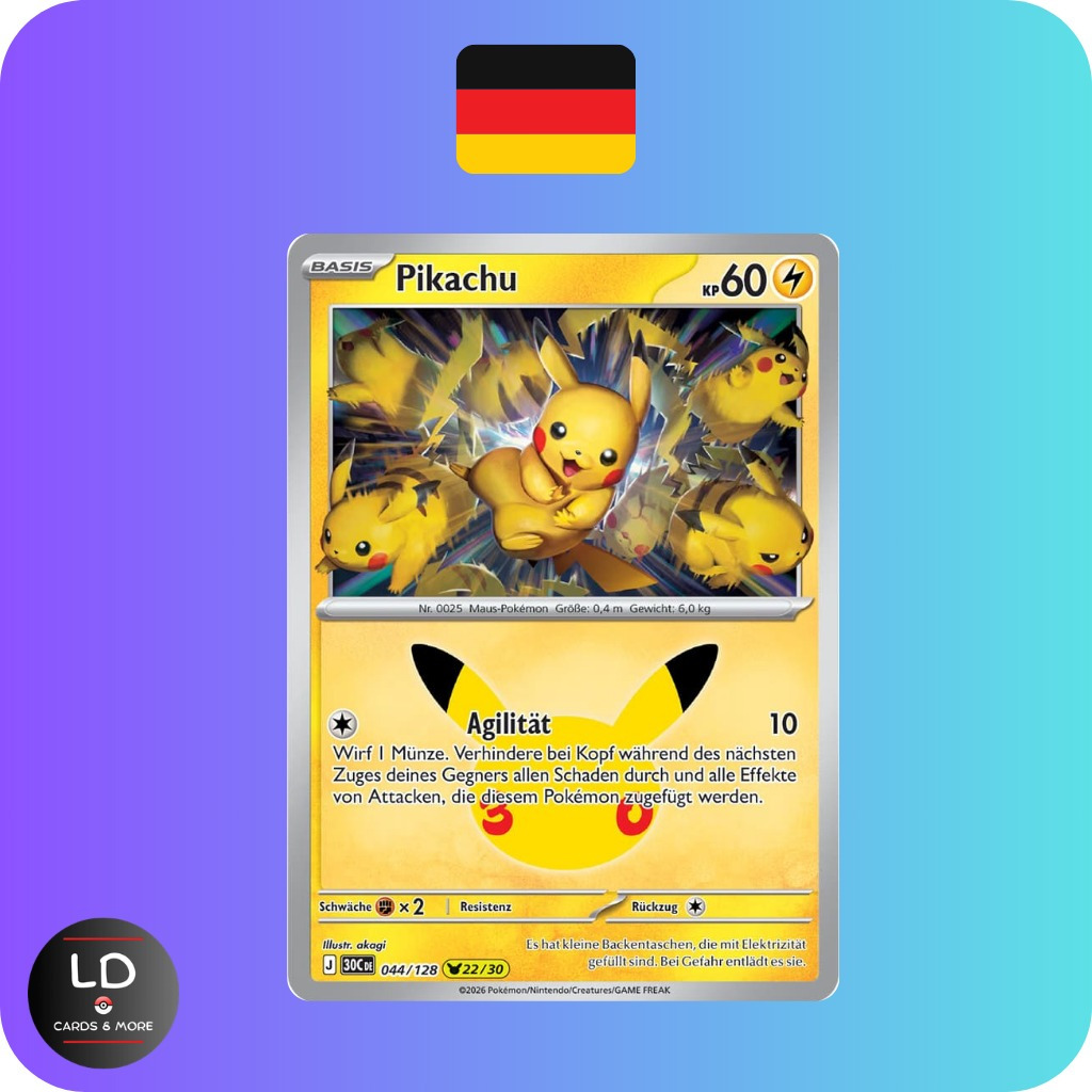 Image of Pikachu 044/128 30th Anniversary Celebrations