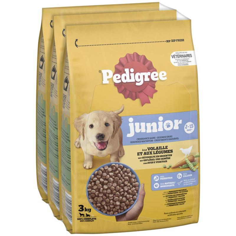 Image of Pedigree® Bag Junior With Poultry And Vegetables 3 X 3kg