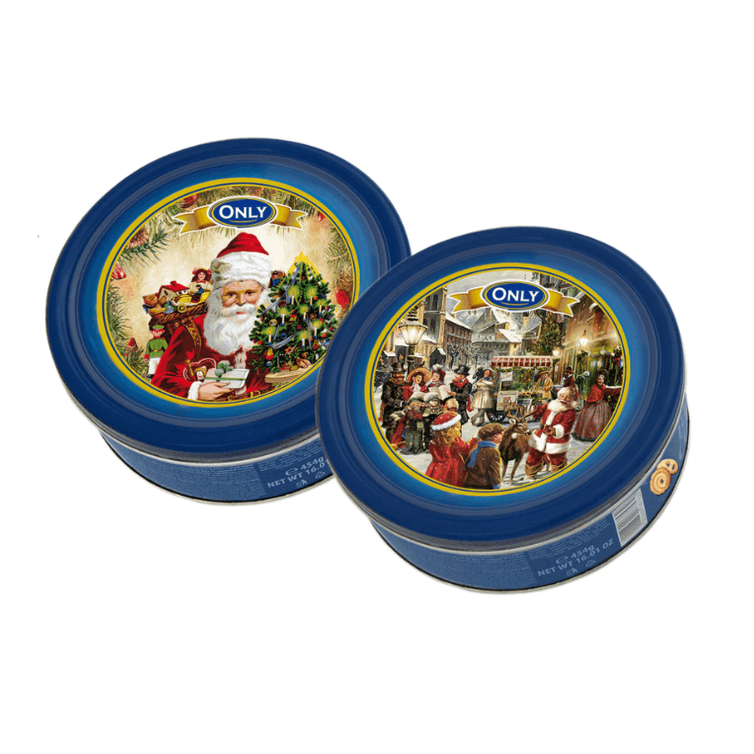 Image of Butter Christmas Tin "nostalgic" – 2 X 454 G – Festive Pastry Mix In Decorative Metal Tin – Random Design