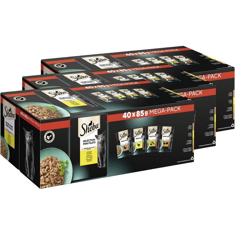 Image of Sheba® Poultry In Sauce Portion Pouches Multipack, 3 X 40 X 85g