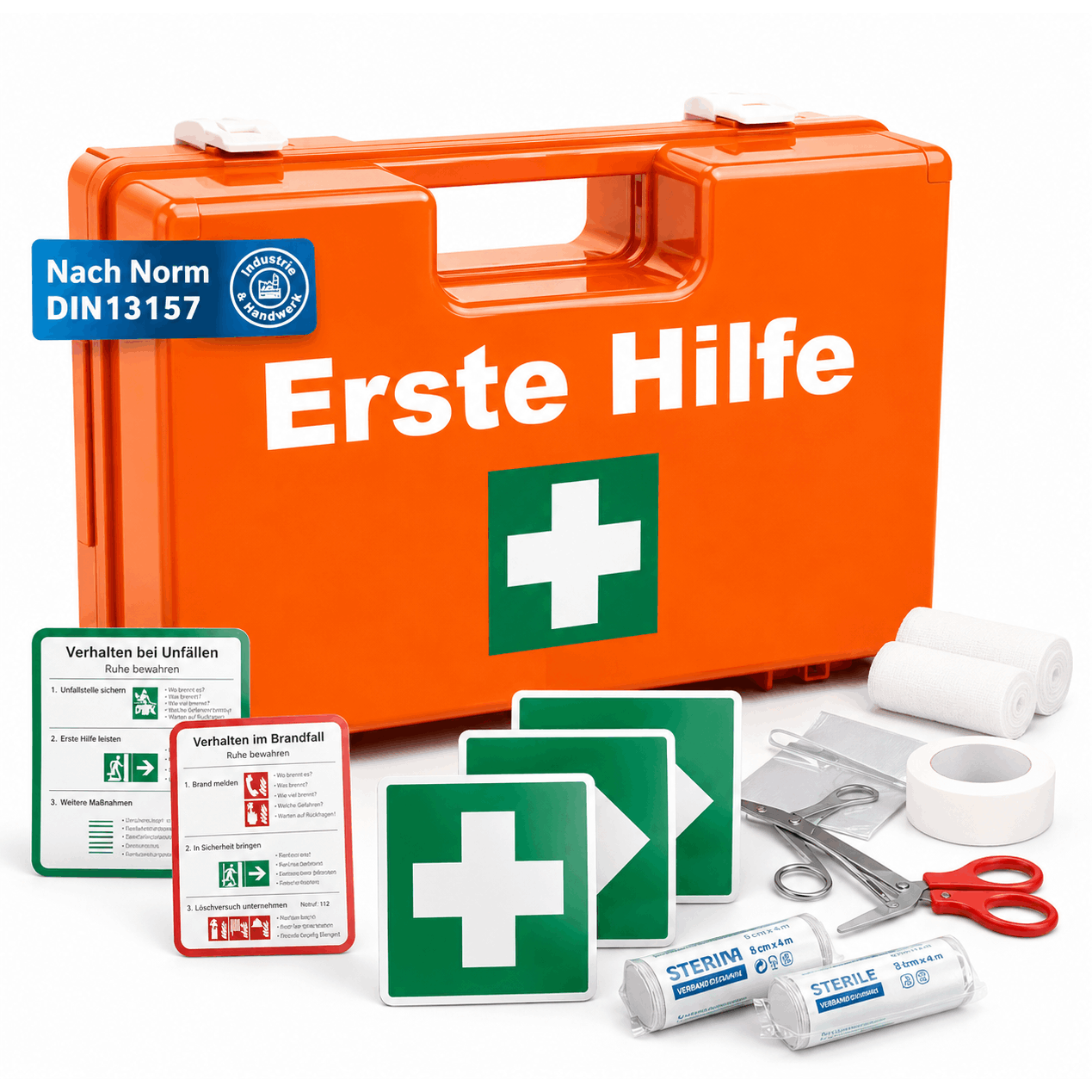 Image of Tk Kit - Din 13157:2021 With Current Standard - Includes Wall Mount, Stickers - Certified Medical Box