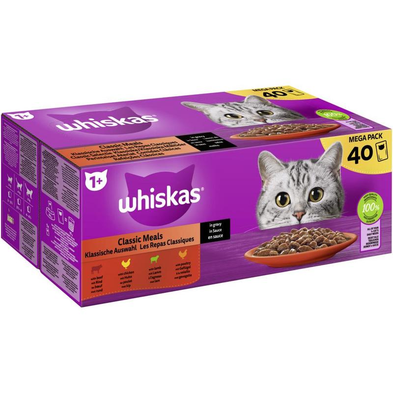 Image of Whiskas® Pouch Multipack 1+ Classic In Sauce 40 X 85g