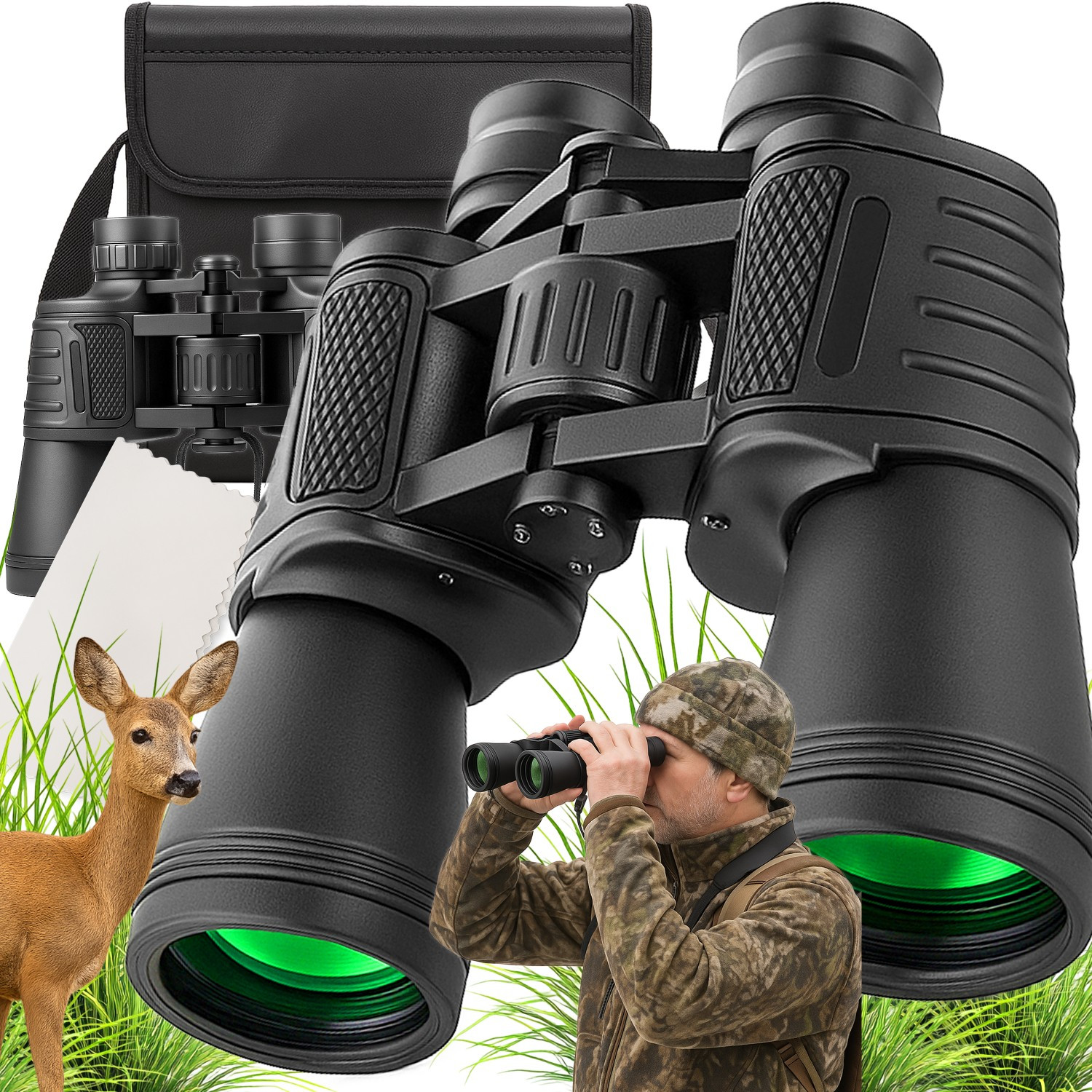 TEMU BINOCOLO 10X50 CON IN VETRO, INGRANDIMENTO 10X, 168 M/1000 M, DI VISIONE 8,2簞, STRUTTURA IN ABS + PC, SUPERFICIE ANTISCIVOLO, DIMENSIONI 20 X