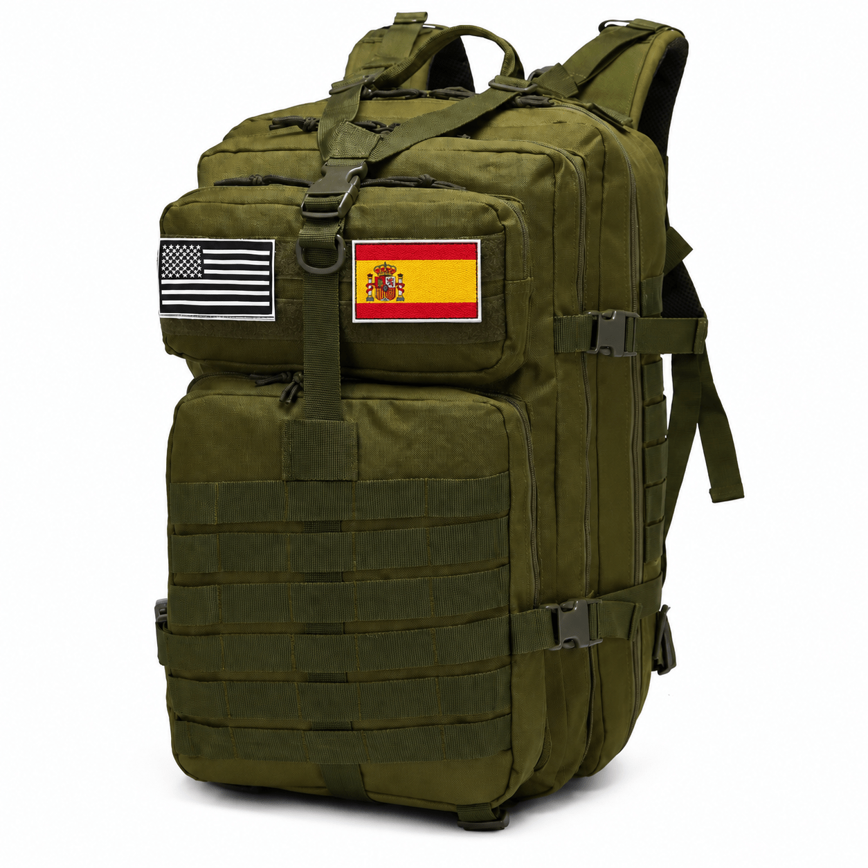 TEMU Mochila táctica 45L con MOLLE frontal y lateral, impermeable y resistente al , ideal para Crossfit senderismo, camping y airsoft