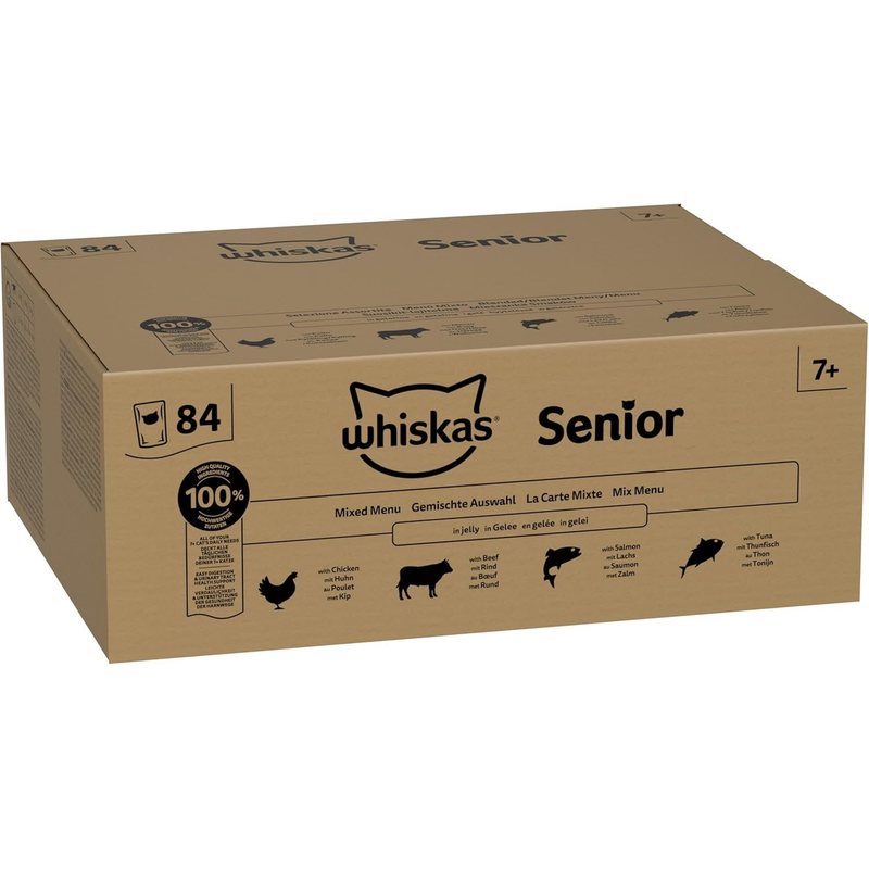Image of Whiskas® Portion Pouches Multipack 7+ Mixed Assortment 84 X 85g