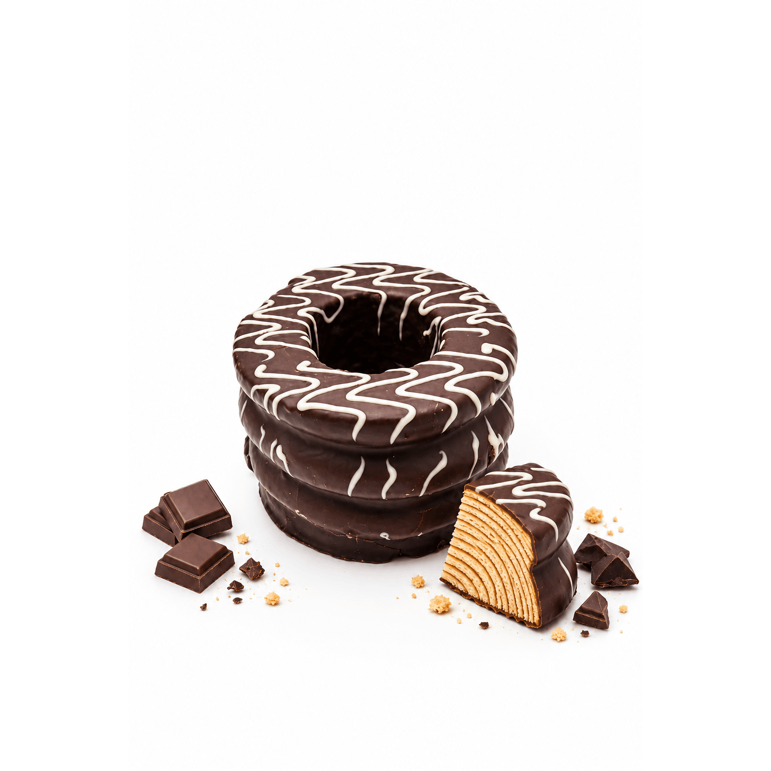 Image of 300g Crumbly Baumkuchen Decorated With Dark And White Chocolate