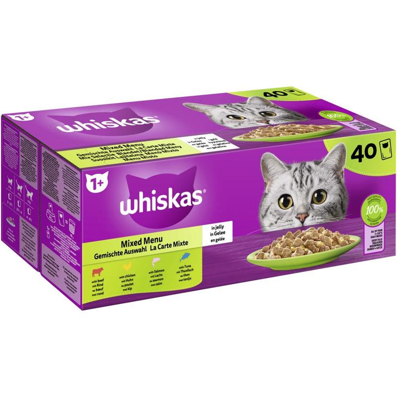 Image of Whiskas® Portion Pouches Multipack 1+ Mixed Assortment 40 X 85g