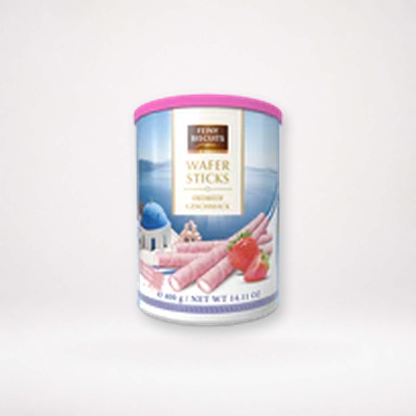 Image of Delicious Biscuits Waffle Rolls Strawberry Cream 400 G - Crispy Filled Waffle Rolls