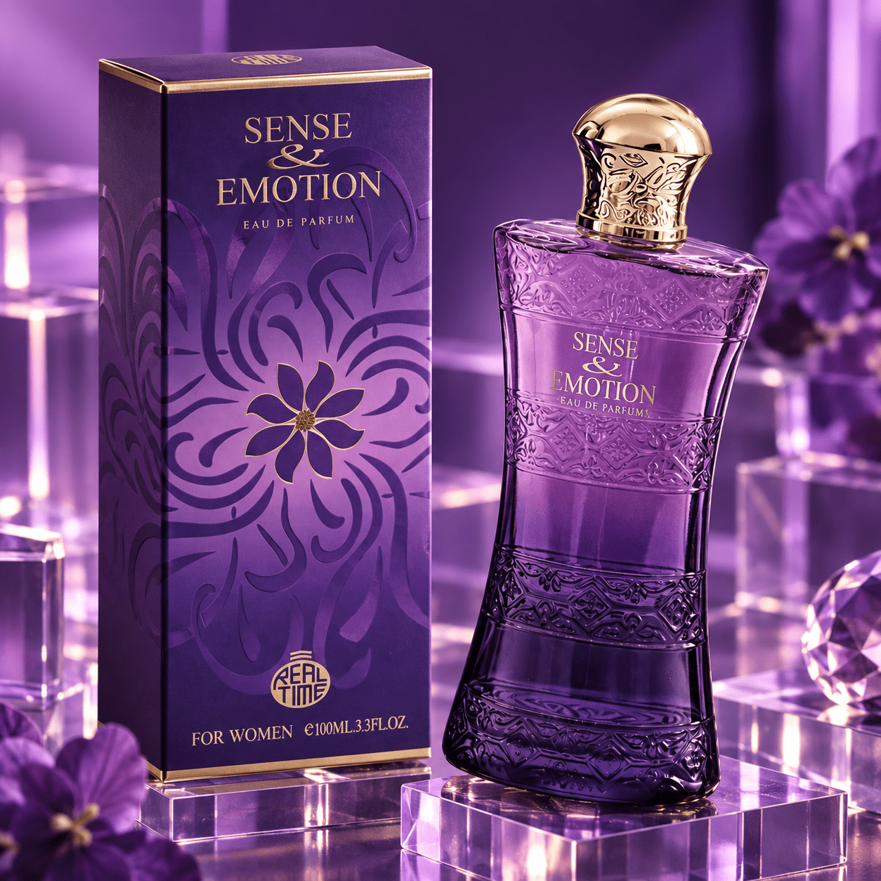 TEMU Perfume para Mujer Sense & Emotion by Real Time - Eau de Parfum 100 ml | Floral Oriental | Notas de Jazmín, Incienso, Tabaco y Vainilla