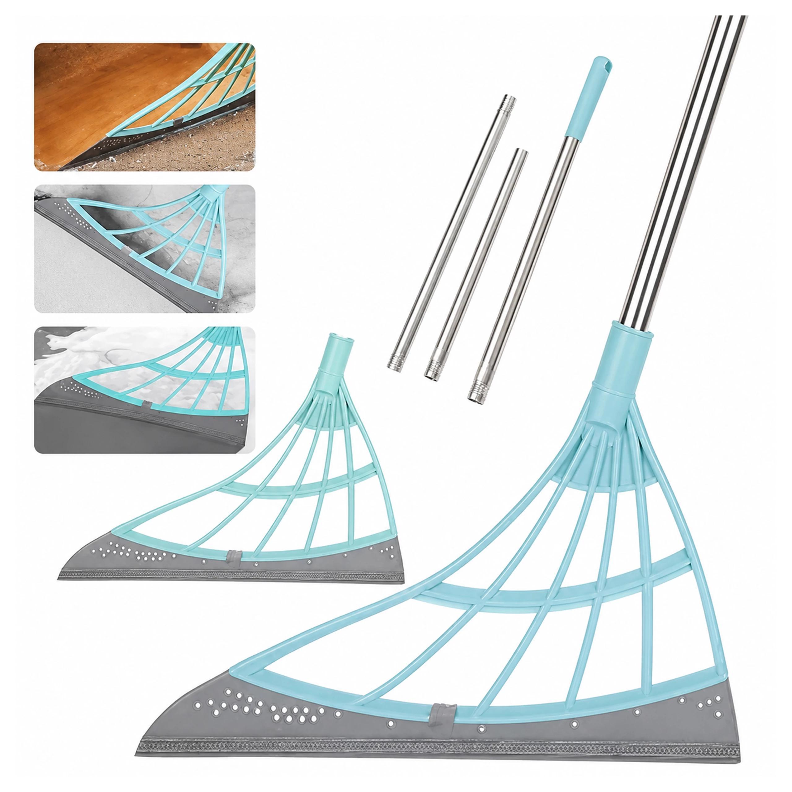 Image of Magical Silicone Rubber Brush With 84 Cm Handle, Brush For Cleaning Hair, Water, Floors, Carpets, Panels, Bathroom, Kitchen, House, Universal Brush For Wet And Dry Cleaning With Long Handle
