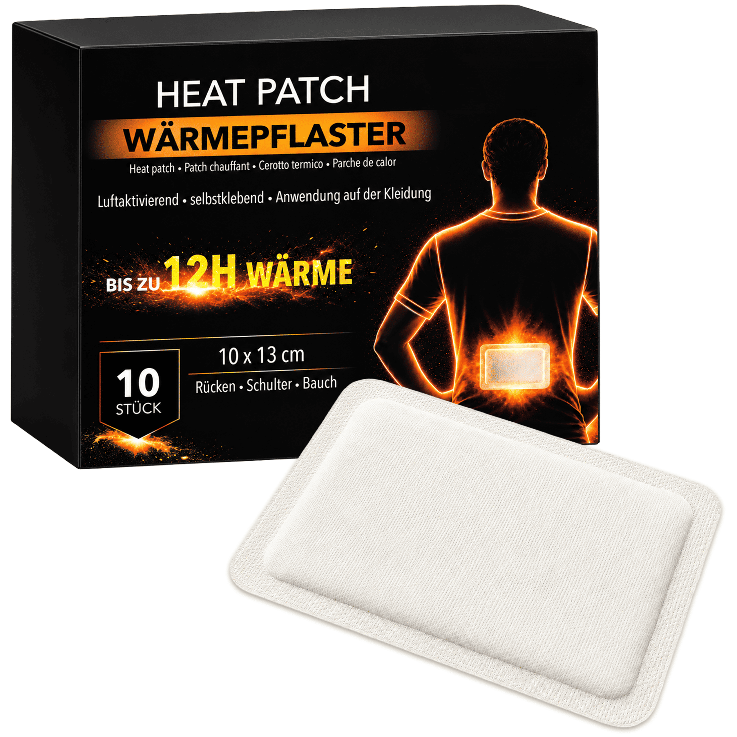 Image of Heat Patches - Body Warmer, Back Warmer, Self-adhesive, Deep Heat, Winter Accessory