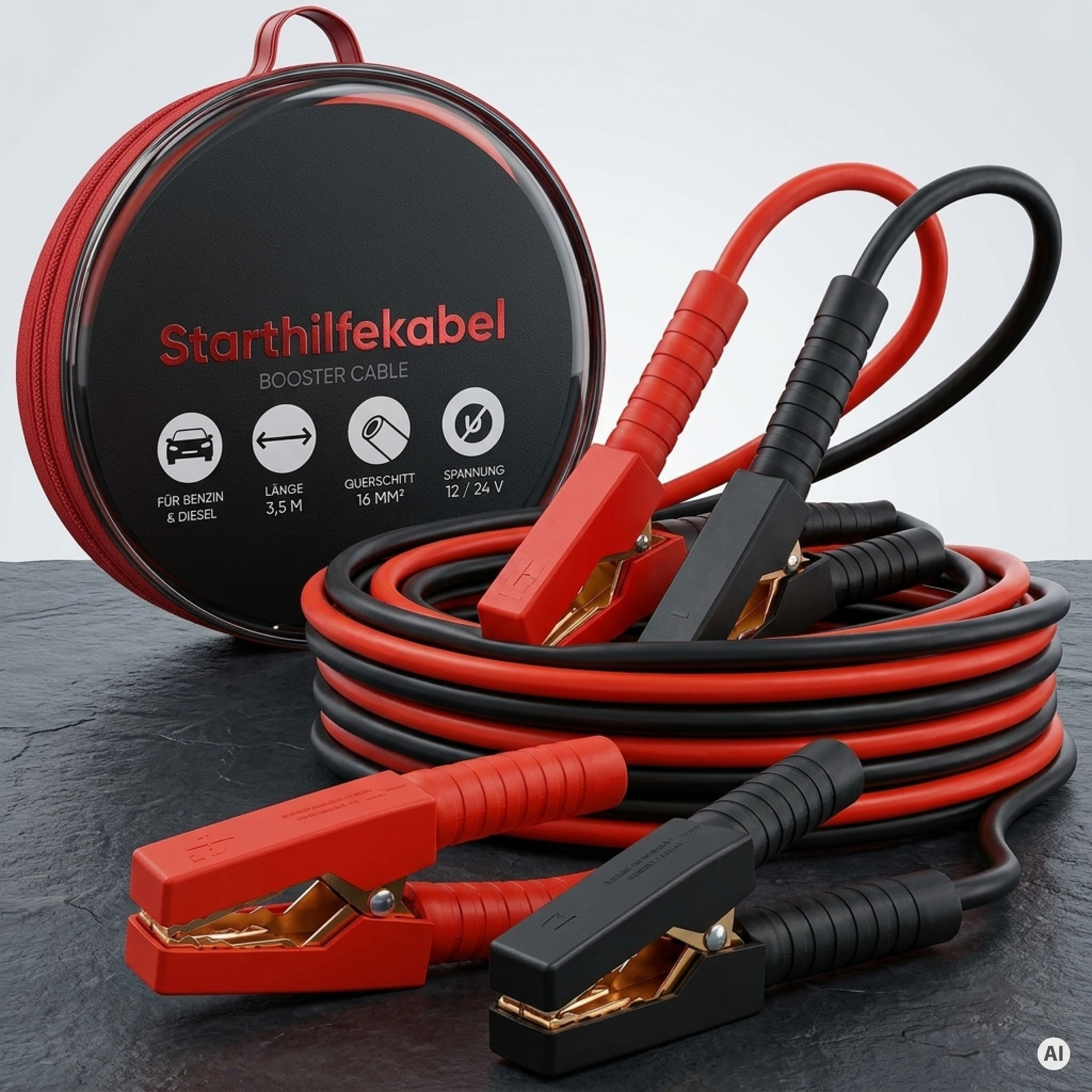 TEMU Cables de 12V/24V para Motores de , Bolsa de Transporte, DIN 72553, Cables de 500A, Cables de Respaldo para Coche
