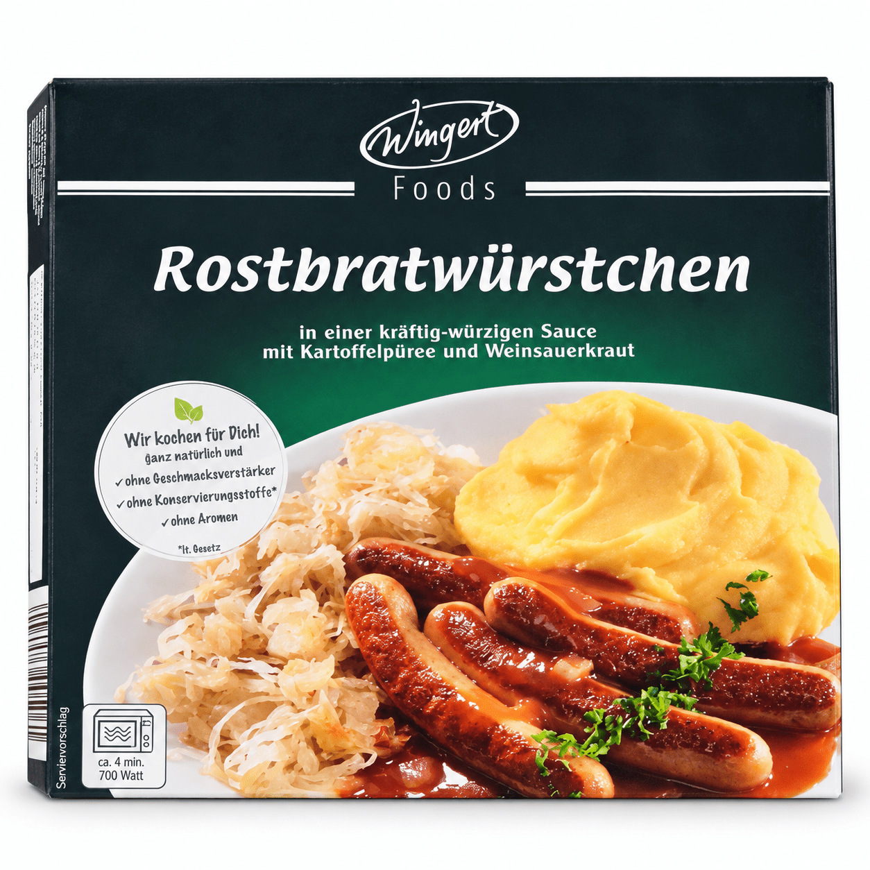 Image of Wingert Foods Rostbratwürstchen 480 G – Ready Meal With Mashed Potatoes And Wine Sauerkraut