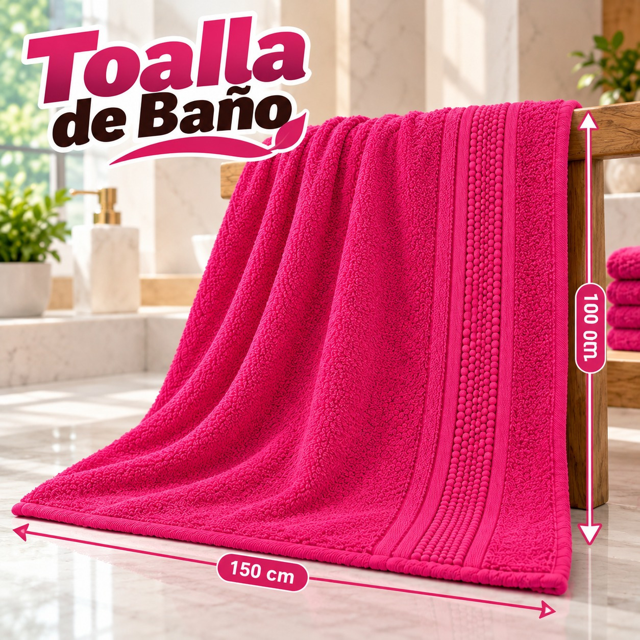 TEMU Toalla de Baño Gigante 100x150 cm Extra — Sábana de Baño de Algodón Sin Torsión que Envuelve Todo el Cuerpo, de Spa, Varios Colores