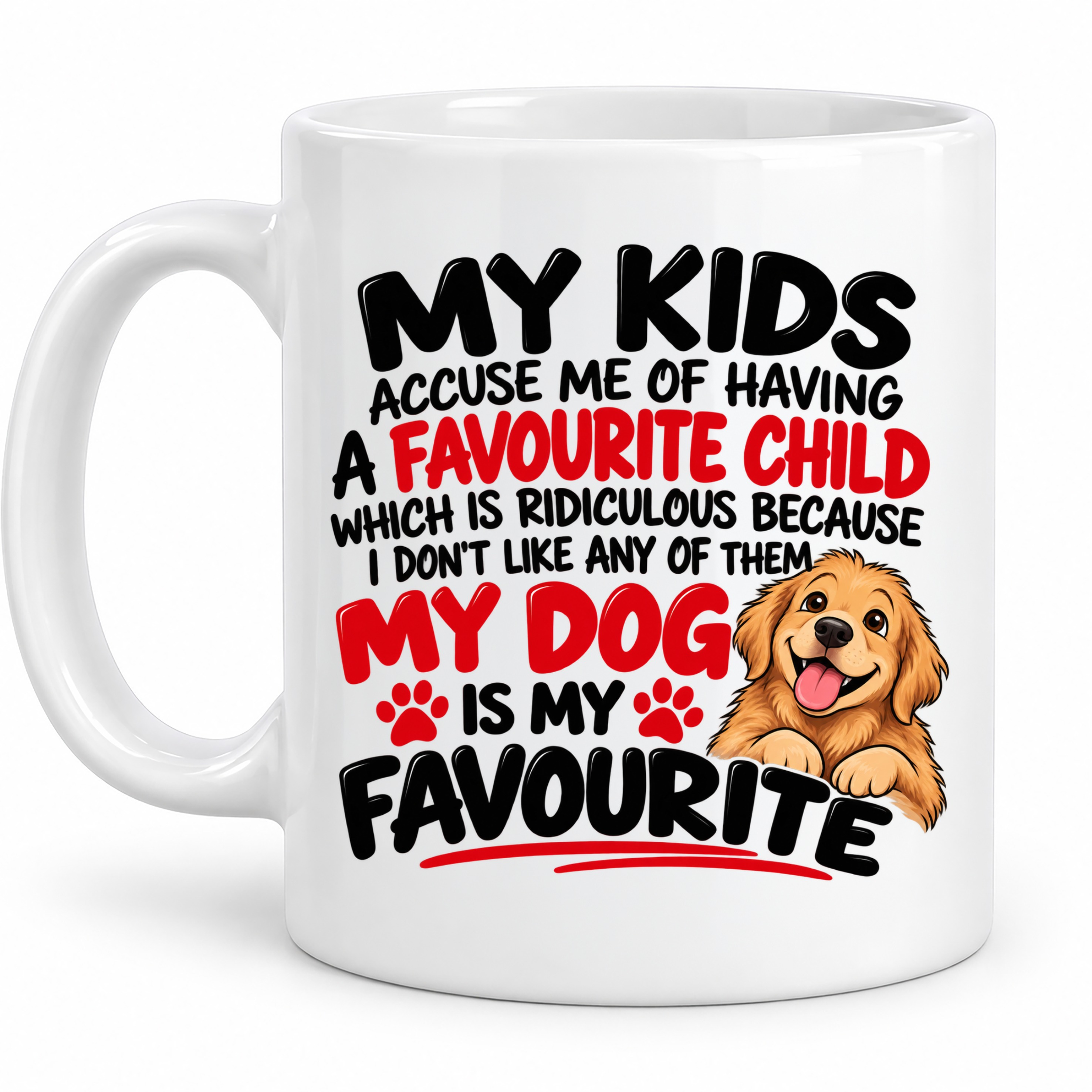 TEMU My Dog Is Child Mug, Funny Golden Retriever Dog Lover Coffee Cup, Accuse Me Of Having A Child Sarcastic Family Mug, White Ceramic Mug, Black