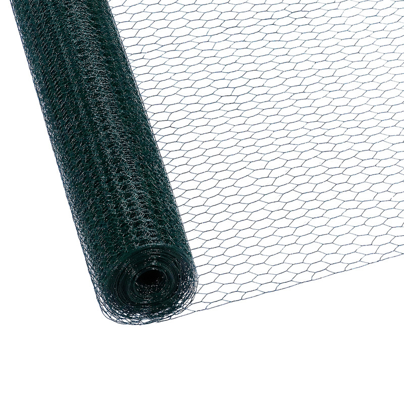 Image of Chicken Fence Poultry Net, Mesh Size 45 Mm, Height 100 Cm, Length 15/25, Pvc-coated Green