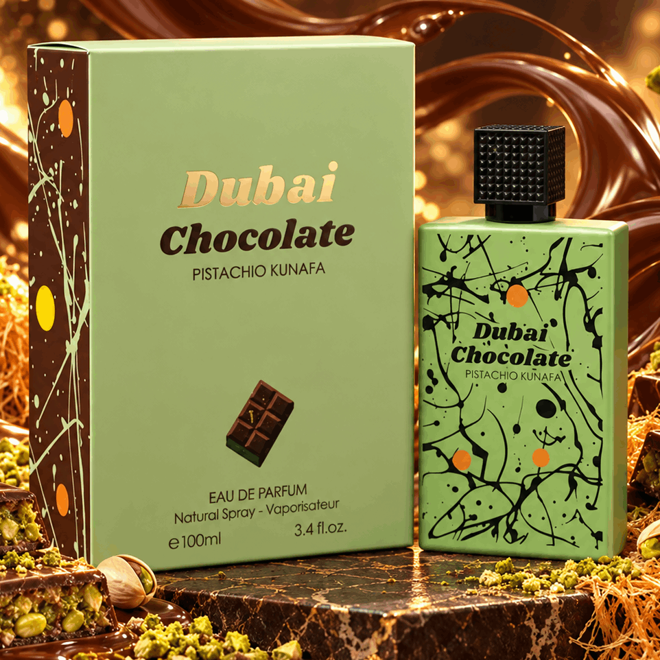 Image of Everlyx - Dubai Chocolate Pistachio Fragrance Couture Eau De Parfum 100ml, Sweet And Enveloping Scent With Gourmand Notes Of Chocolate And Pistachio Combined With Warm Accents