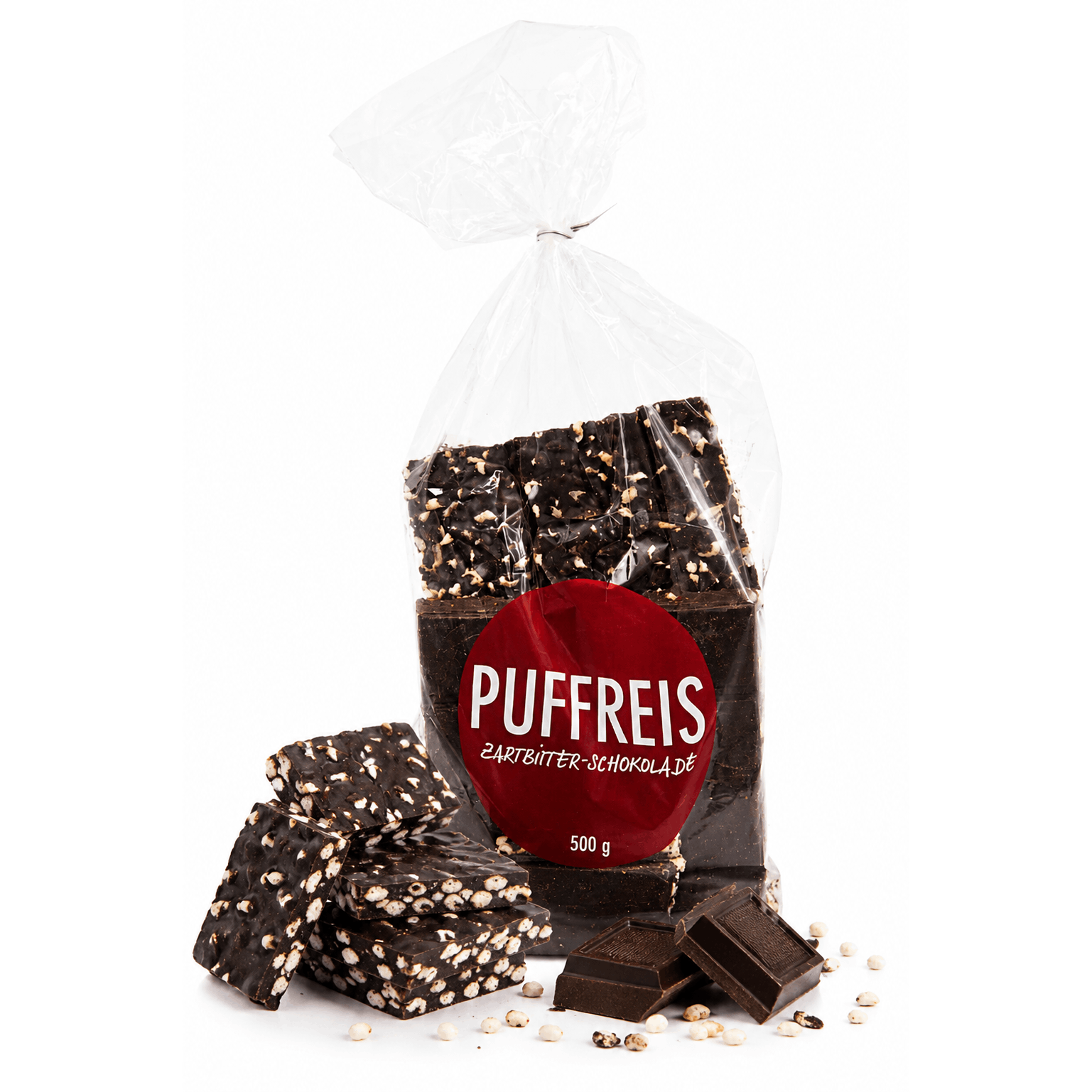 Image of 500g Wawi Crunchy Chocolate Rice Puffed Rice Dark Chocolate Semi-sweet Dark Chocolate