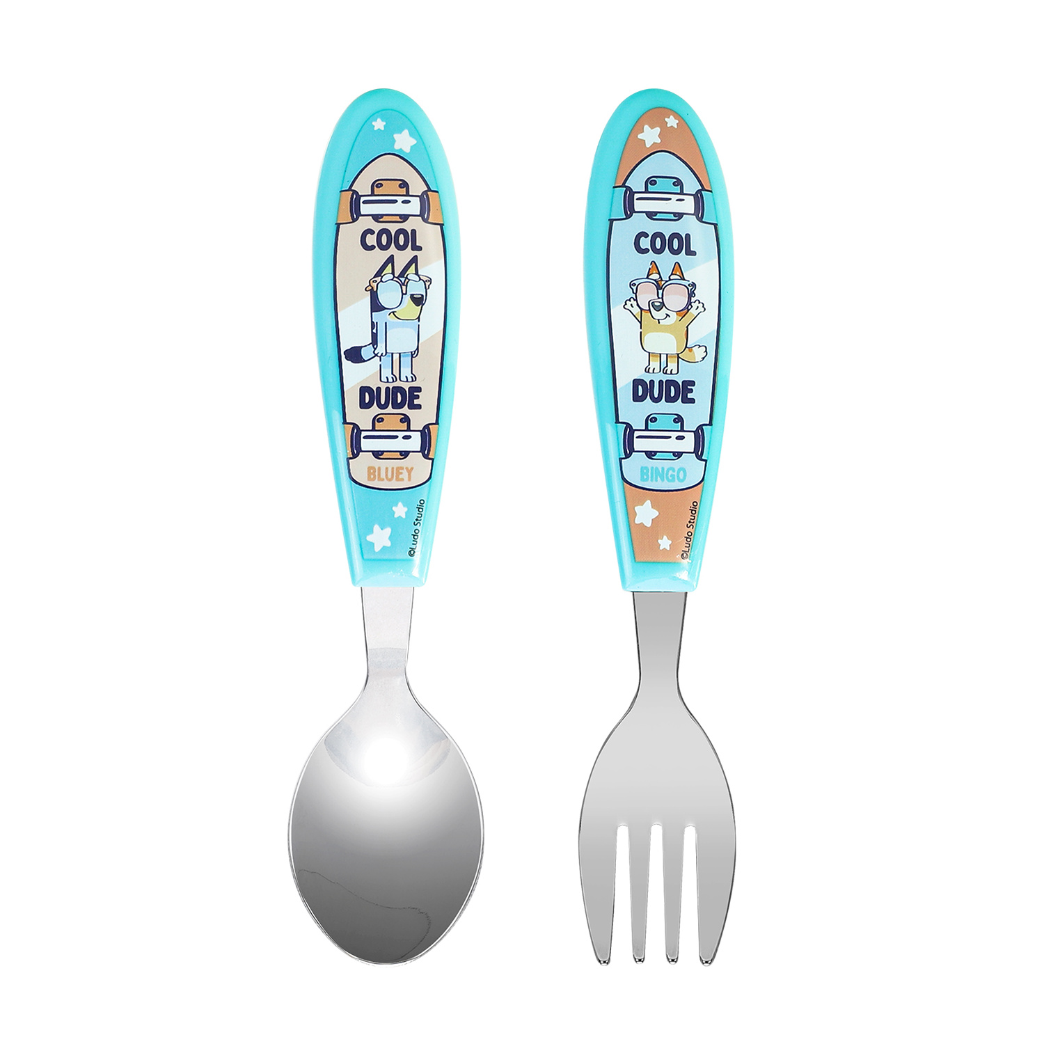 TEMU Children's Kids Ergonomic 2pcs Cutlery Set - Fork And Spoon