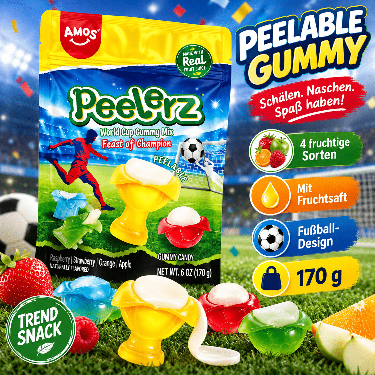 Image of Amos Peelerz World Cup Gummy Mix 170 G