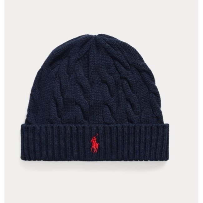 Image of Wool-cashmere Beanie With Cable Knit Pattern