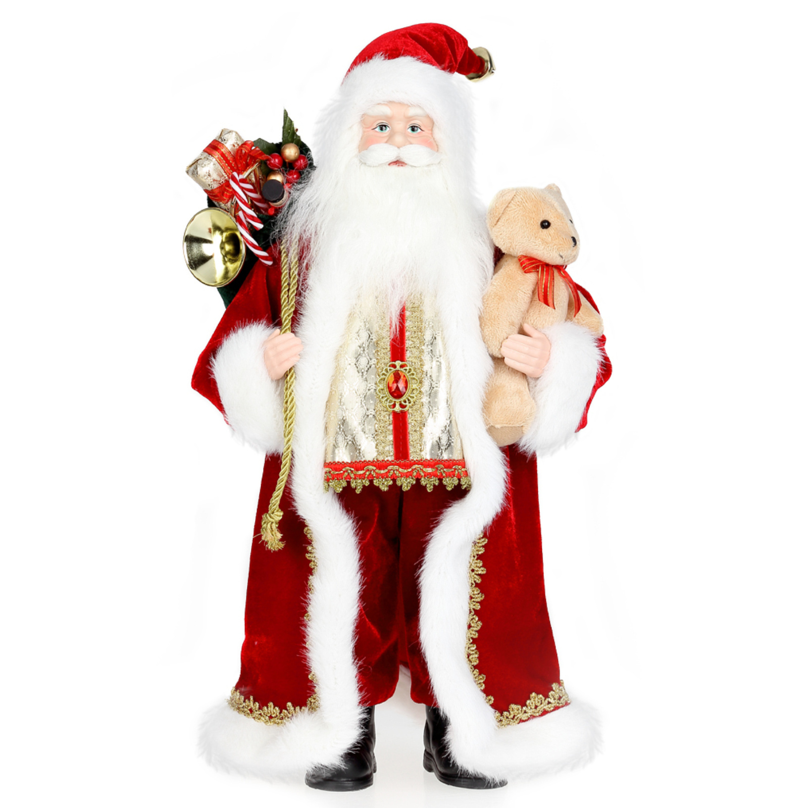 Image of Without Santa Claus, 44cm/ 17", Santa Claus Figures, Animated Christmas Star, Standing Santa Figure With Gift And Christmas Tree For Table Plate Figure Ornaments Christmas Party