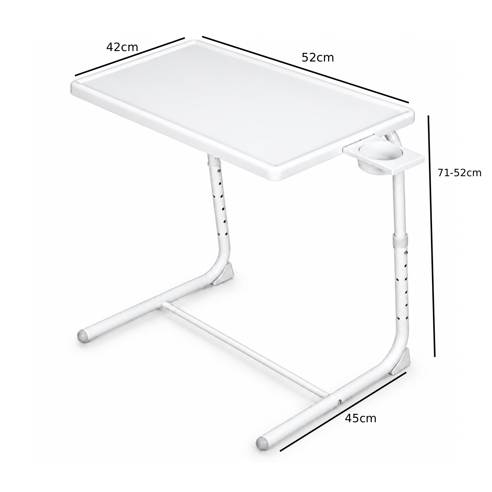TEMU Mesa Plegable Auxiliar pequeña portátil Ajustable Comedor. Ideal Escritorio Ordenador Sofá Cama o Cocina. con Posavasos. 3 ángulos, 6